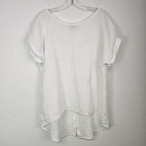 Linen Tunic By Terzo Millennio Italian Oversized White Sz M Coastal Fairy Beachy
